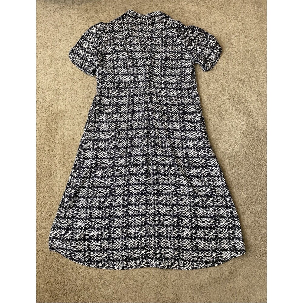 St. John Collection 100% Silk Tweed Print Midi Dress Quiet Luxury Women’s 12 - Picture 13 of 14
